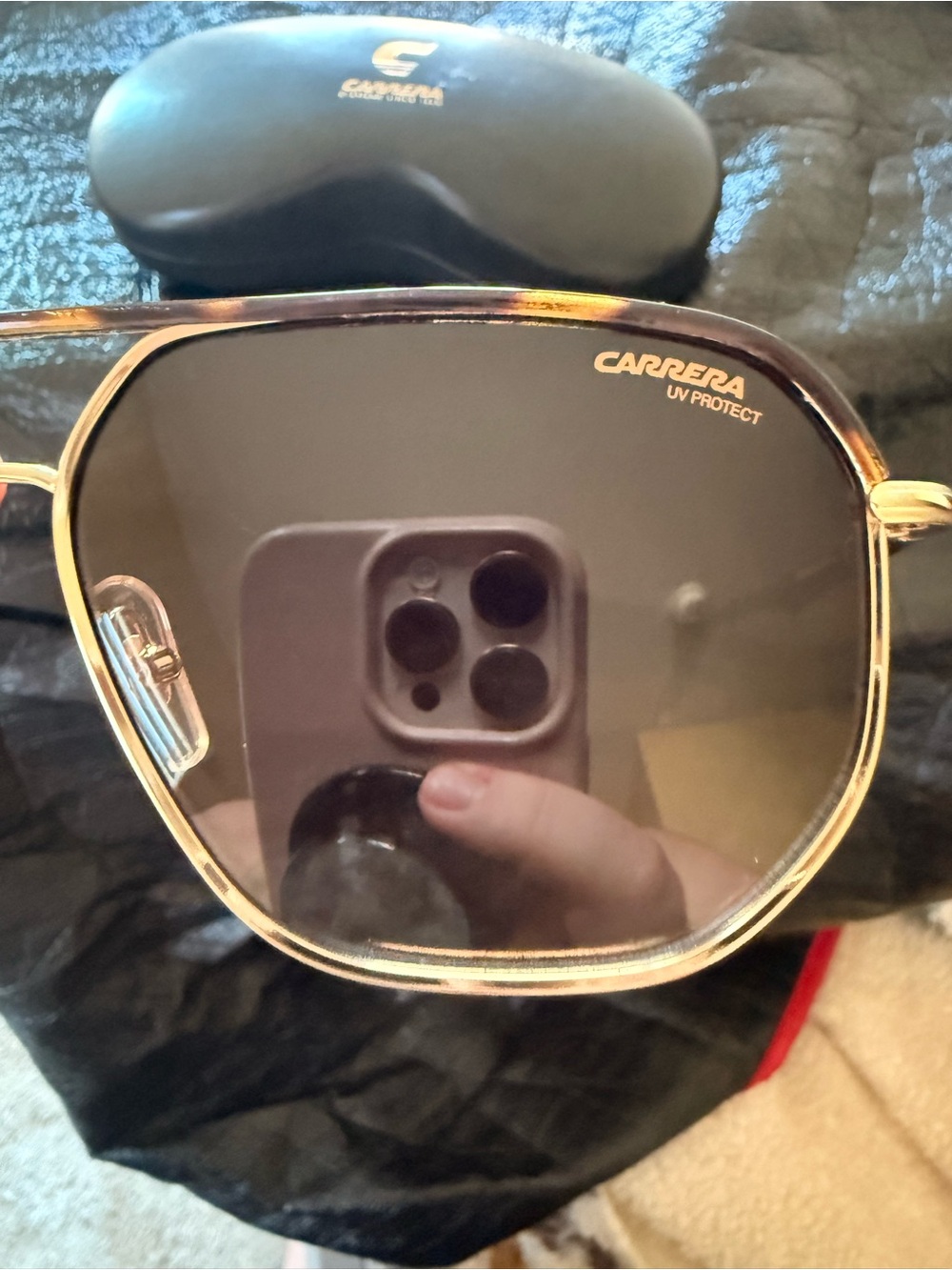 Carrera Gold Frame Sunglasses with Gradient Brown Lenses - Picture 10 of 11
